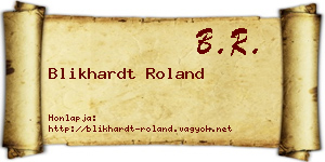 Blikhardt Roland névjegykártya